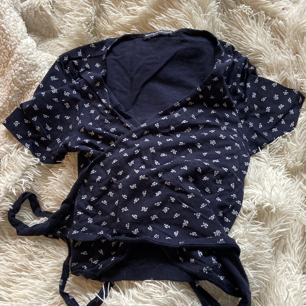 short sleeve brandy wrap top